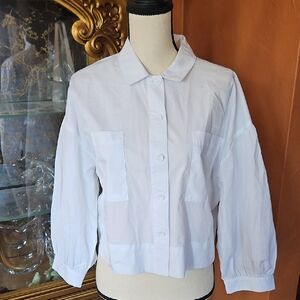 Habitual Crisp White Cropped Shirt